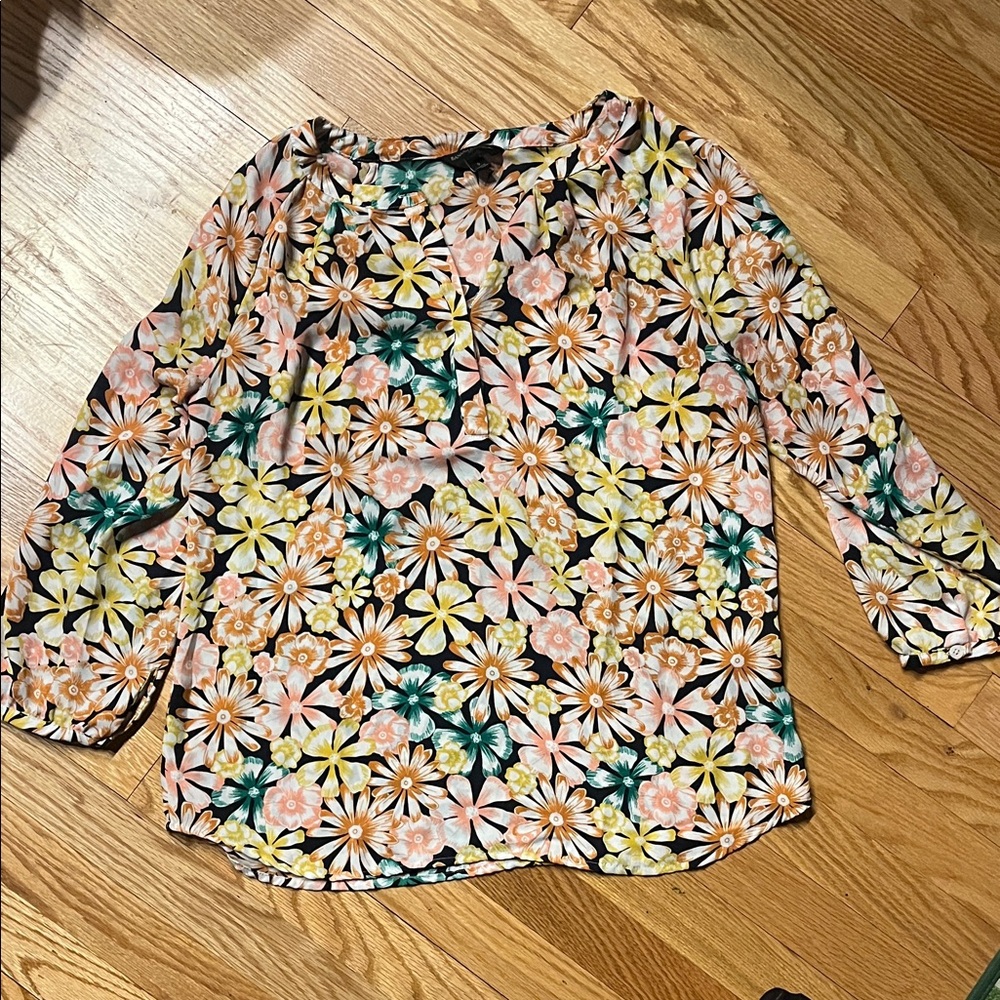 Banana Republic Floral Blouse - Pink, Yellow, Green